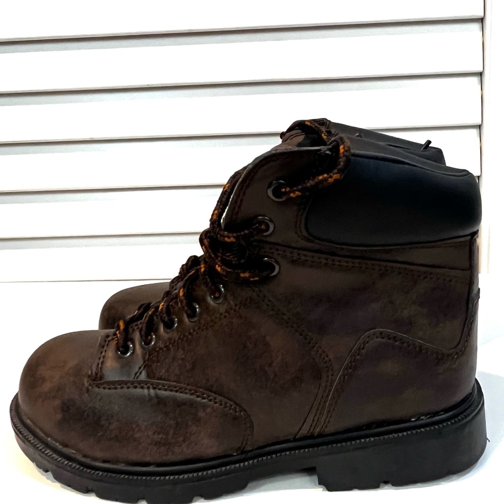 Men's boots (BRAHMA brand) with steel toe cap, brown color - Picture 1 of 8